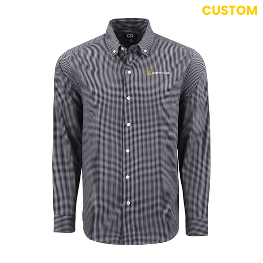 Ampirical Cutter & Buck  Recycled Gingham Mens Long Sleeve Dress Shirt