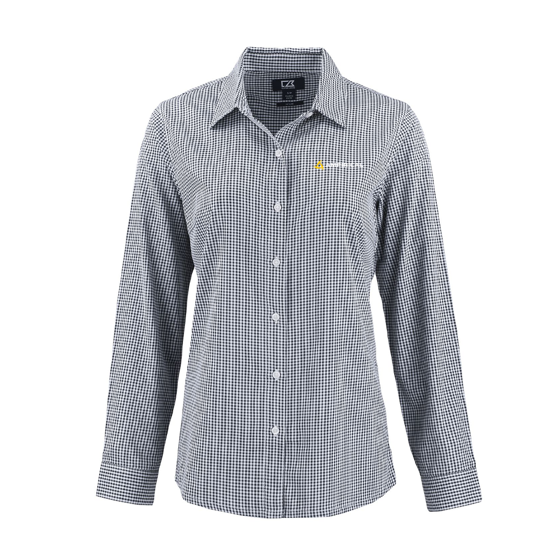 Ampirical Cutter & Buck Recycled Gingham womens Long Sleeve Dress Shirt