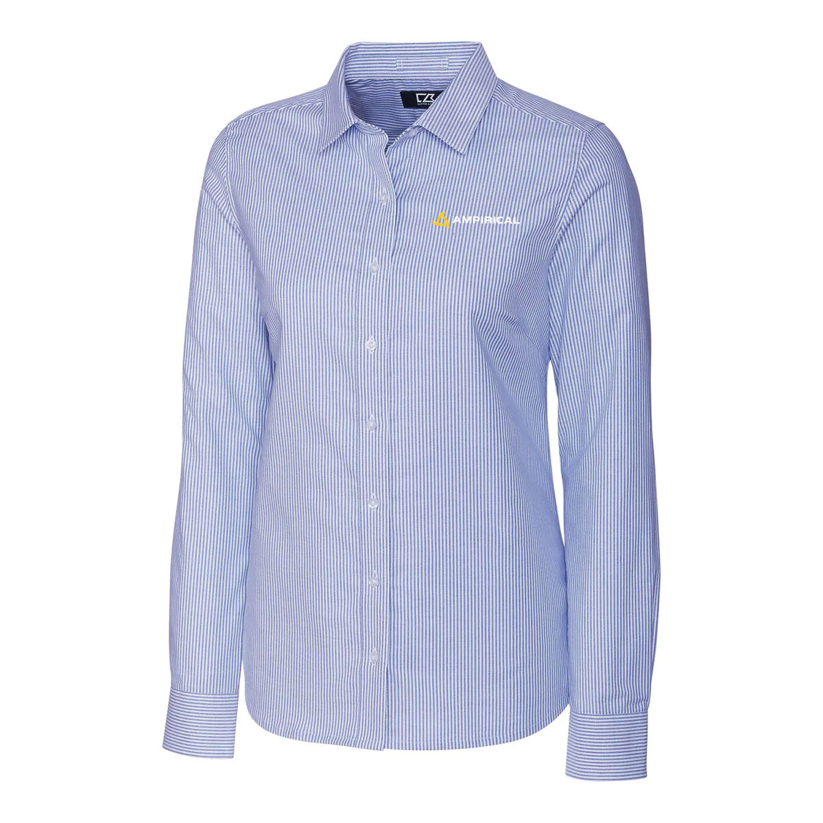 Ampirical Cutter & Buck Stretch Oxford Stripe Women's Long Sleeve Dress Shirt