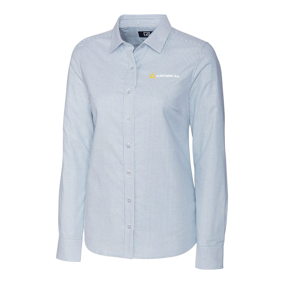 Ampirical Cutter & Buck Stretch Oxford Stripe Women's Long Sleeve Dress Shirt