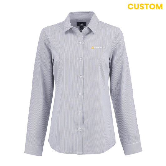 Ampirical Recycled Pinstripe Womens Long Sleeve Dress Shirt