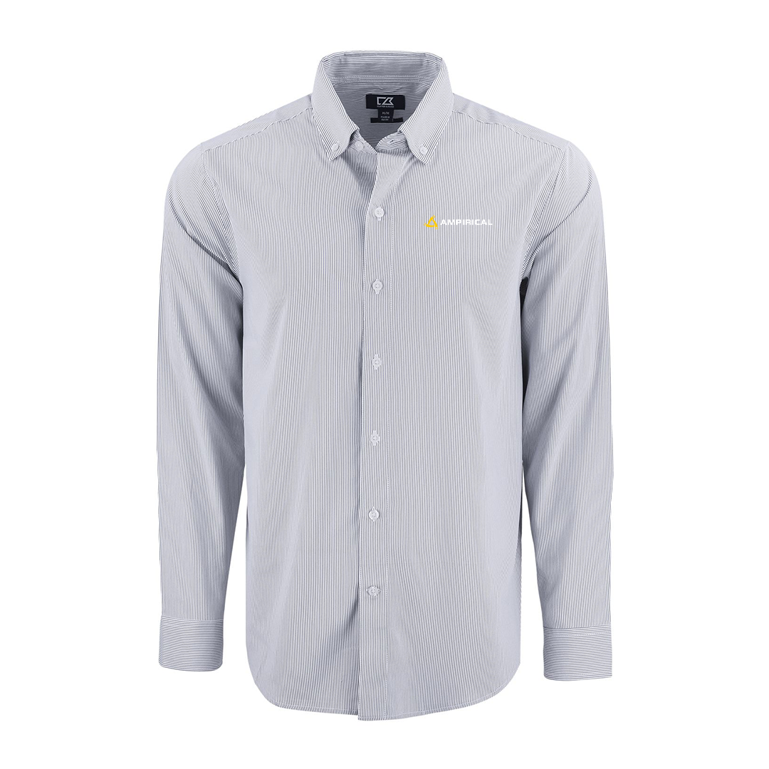 Ampirical Recycled Pinstripe mens Long Sleeve Dress Shirt