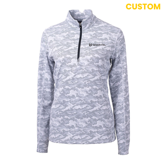 GridIntel Cutter & Buck Eco Camo Print Ladies Qaurter Zip
