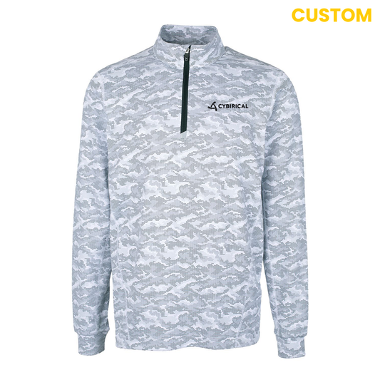 Cybirical Cutter & Buck Eco Camo Print Qaurter Zip