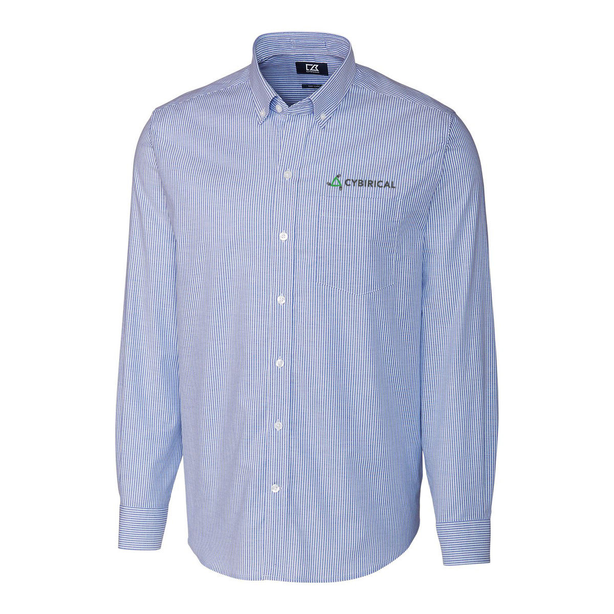 Cybirical Cutter & Buck Stretch Oxford Stripe Mens Long Sleeve Dress Shirt