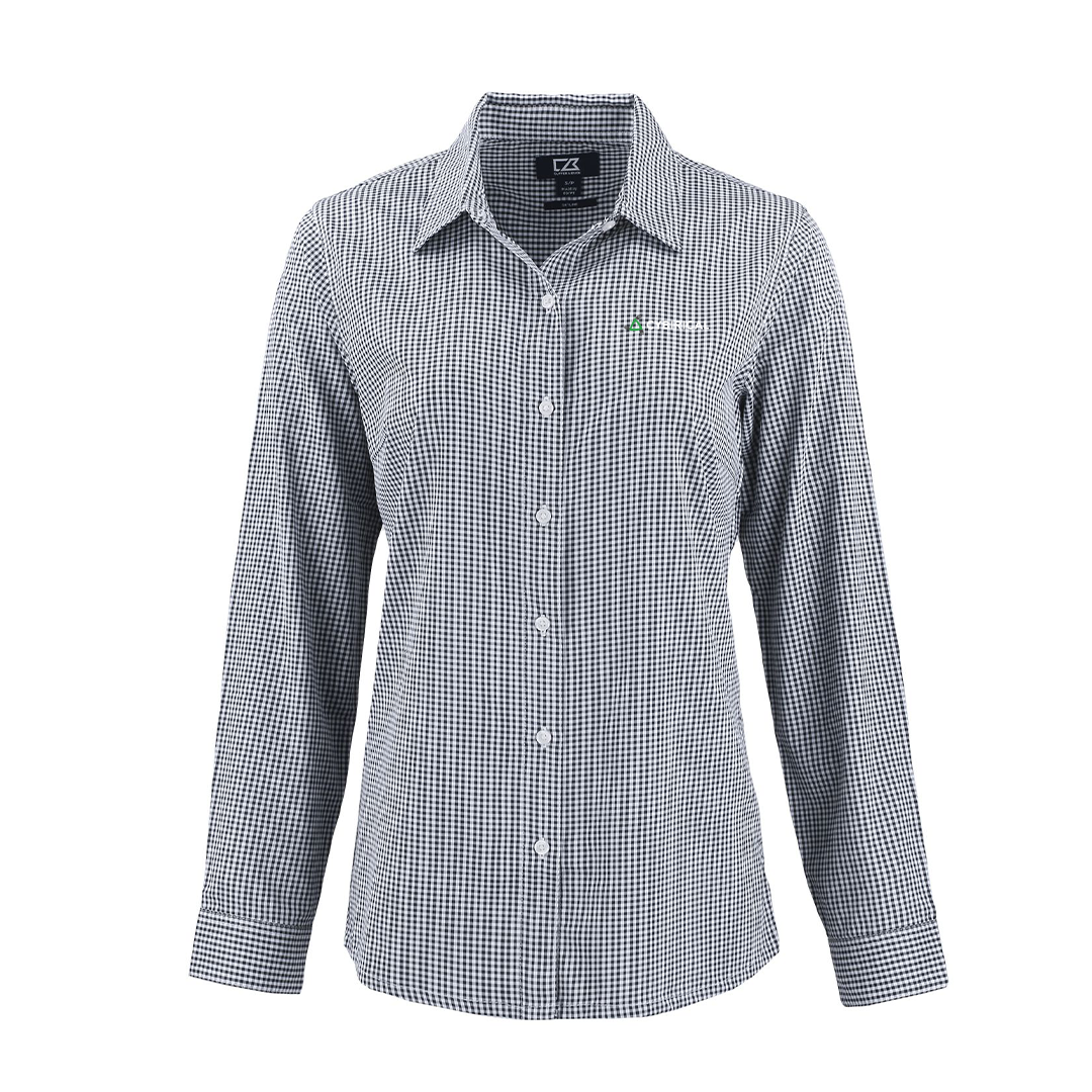 Cybirical Cutter & Buck  Recycled Gingham womens Long Sleeve Dress Shirt