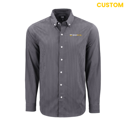 Gridintel Cutter & Buck  Recycled Gingham Mens Long Sleeve Dress Shirt