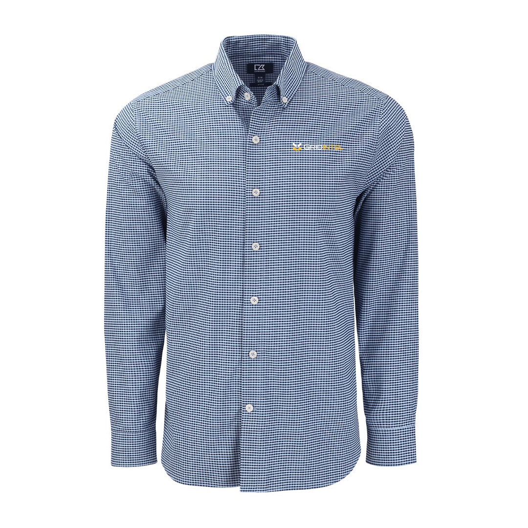 Gridintel Cutter & Buck  Recycled Gingham Mens Long Sleeve Dress Shirt