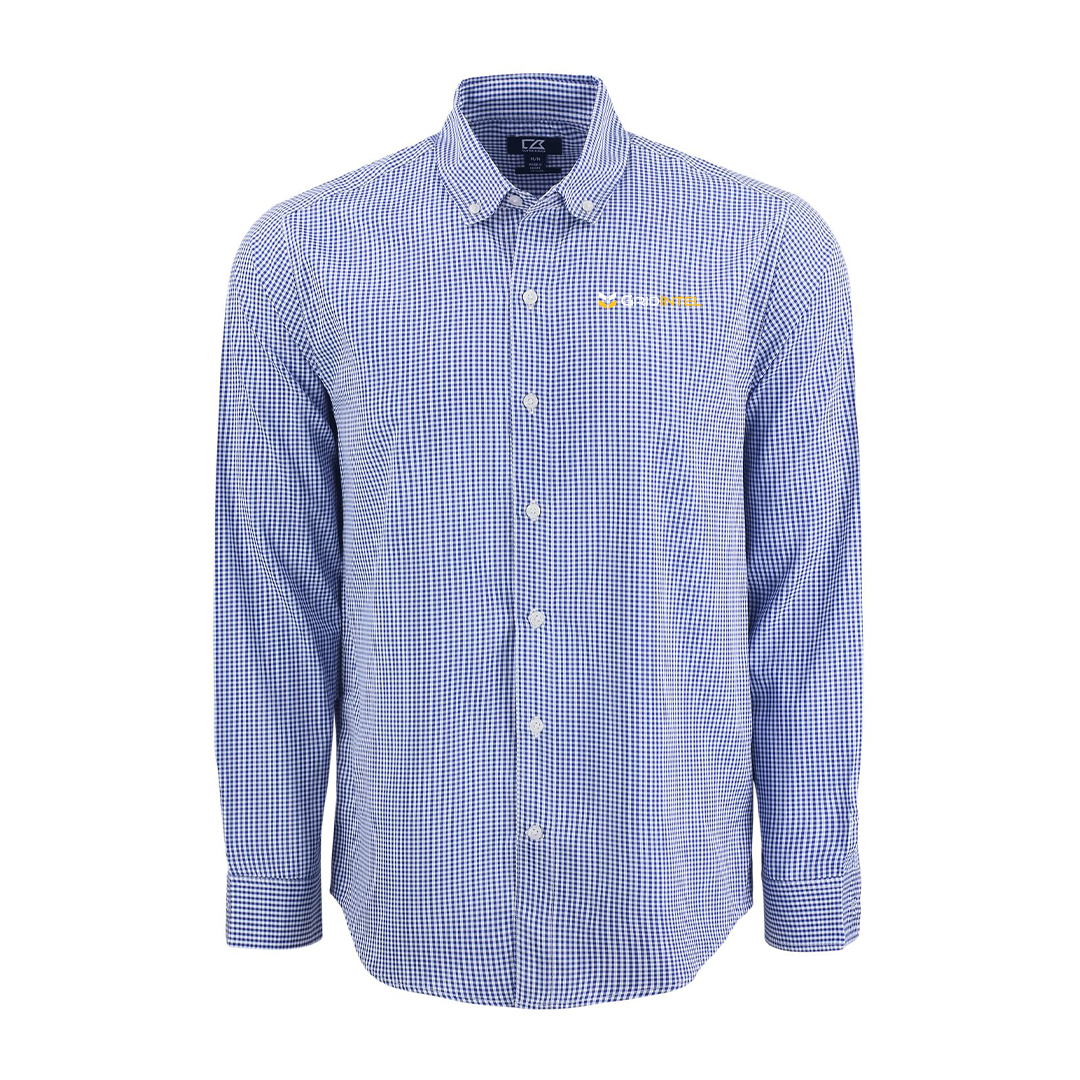 Gridintel Cutter & Buck  Recycled Gingham Mens Long Sleeve Dress Shirt
