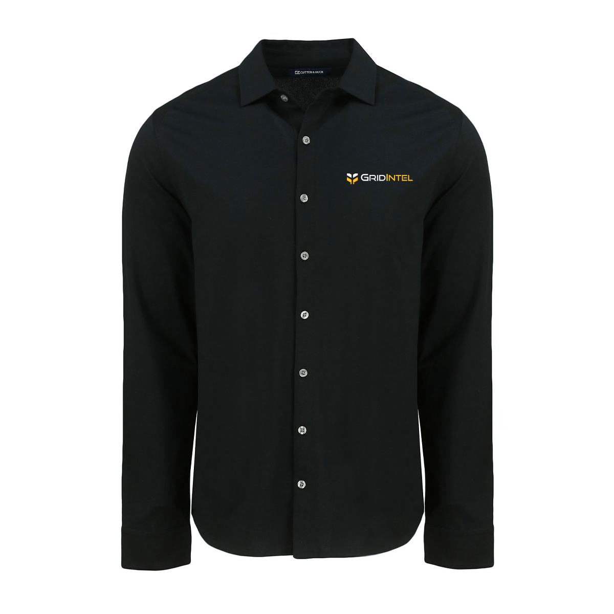 GridIntel Soft Pique Long Sleeve Knitted Men's Button Up