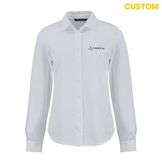 Cybirical Soft Pique Long Sleeve Knitted Women's Button Up