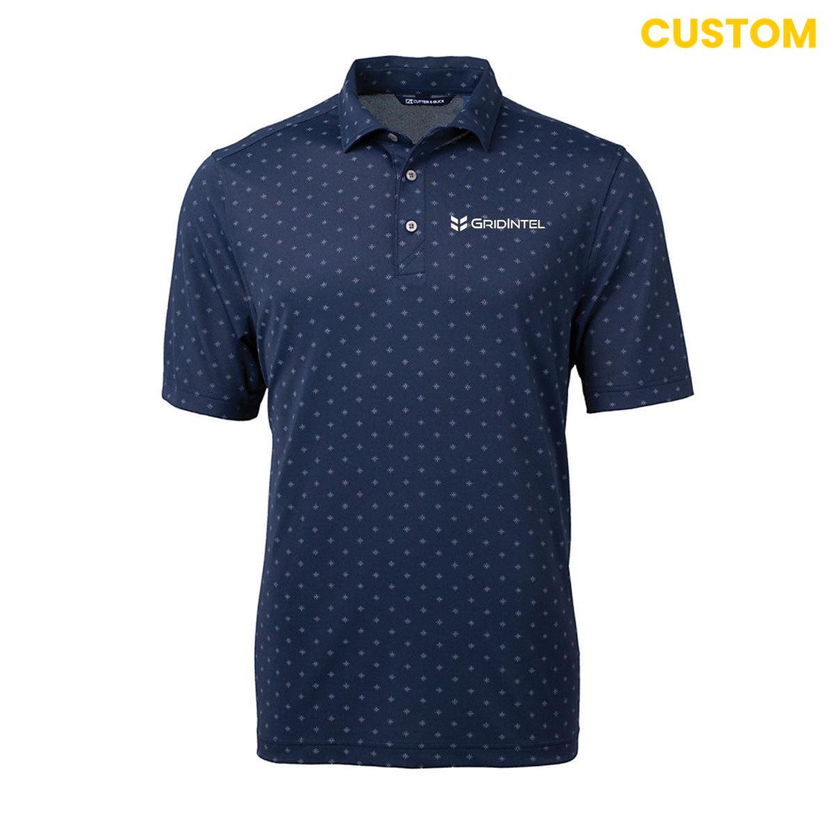 Gridlntel Men's Virtue Eco Pique Tile Print Recycled Polo