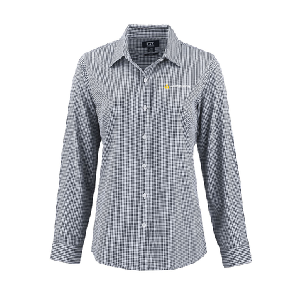 Ampirical Cutter & Buck Recycled Gingham womens Long Sleeve Dress Shirt