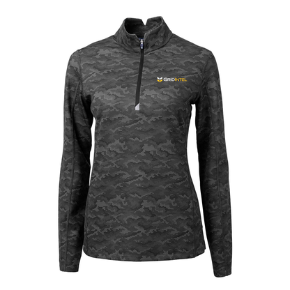 GridIntel Cutter & Buck Eco Camo Print Ladies Qaurter Zip