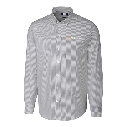 Ampirical Cutter & Buck Stretch Oxford Stripe Mens Long Sleeve Dress Shirt