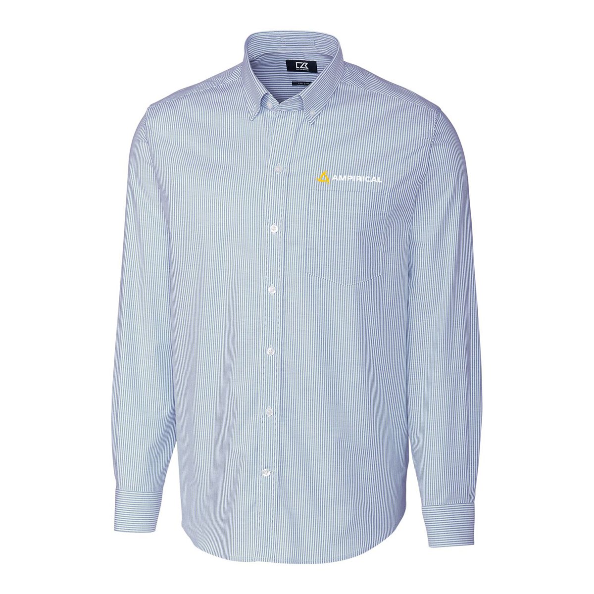 Cutter & Buck Men's Wrinkle Resistant Stretch Long Sleeve Button-Down Shirt - Gingham Pattern, Button-Down Collar