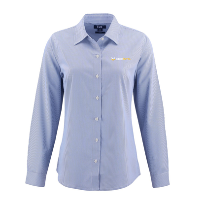 Gridintel Recycled Pinstripe Womens Long Sleeve Dress Shirt
