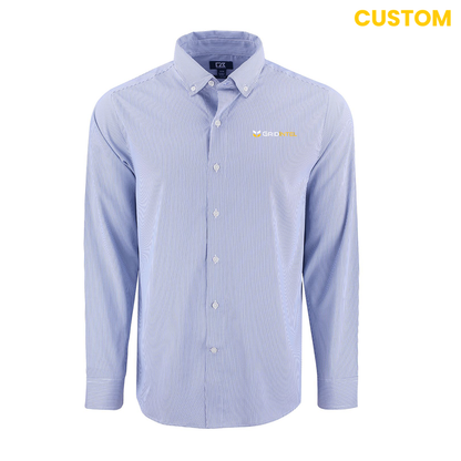 Gridintel Recycled Pinstripe Men's Long Sleeve Dress Shirt