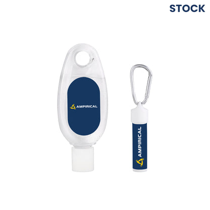 Sanitizer & Lip Moisturizer Carabiner Kit