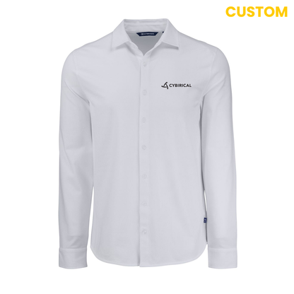 Cybirical Soft Pique Long Sleeve Knitted Men's Button Up