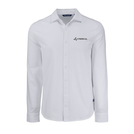 Cybirical Soft Pique Long Sleeve Knitted Men's Button Up