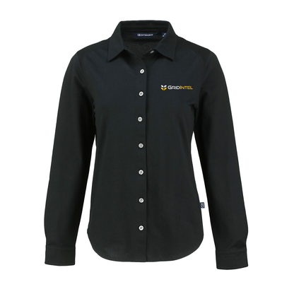 GridIntel Soft Pique Long Sleeve Knitted Women's Button Up
