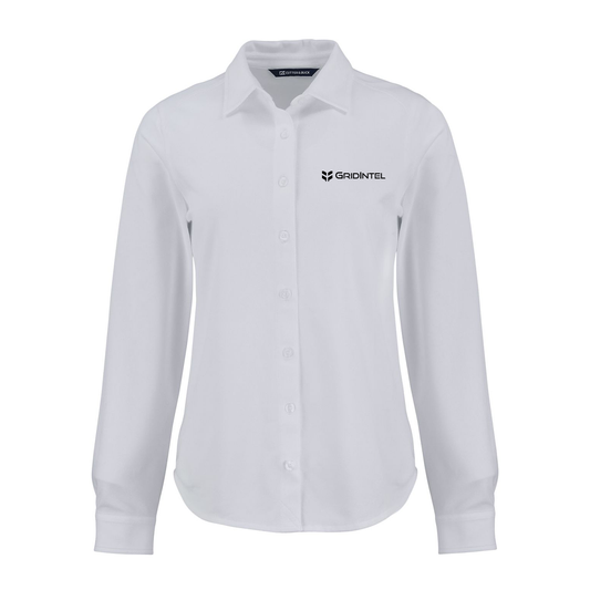GridIntel Soft Pique Long Sleeve Knitted Women's Button Up